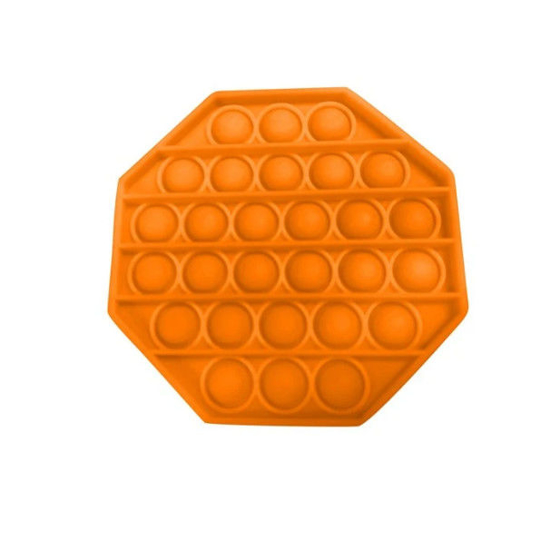 Poza cu Jucarie antistres din silicon, Pop it now, forma octogon Portocaliu, 12.7 cm