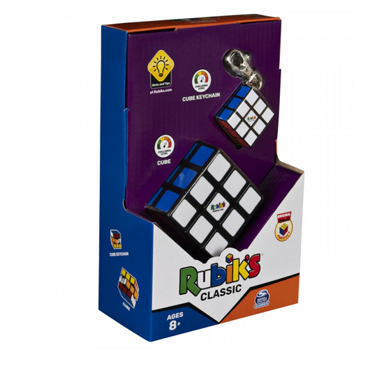 Poza cu Set Cub Rubik 3X3 Clasic Si Breloc Originale