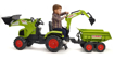 Poza cu Tractor cu pedale pentru copii FALK 1010W Claas Axos cu cupa, excavator si remorca