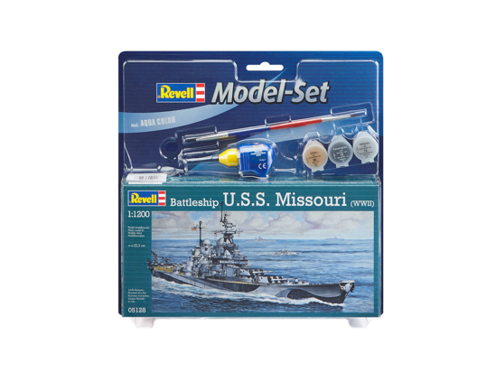 Poza cu Revell Model Set Battleship USS Missuri WWII 1: 1200 65128