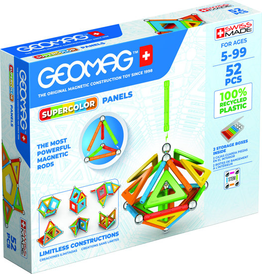 Poza cu Geomag set magnetic 52 piese Supercolor Panels Recycled 52, 378