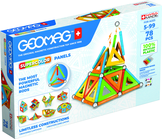 Poza cu Geomag set magnetic 78 piese Supercolor Panels Recycled, 379
