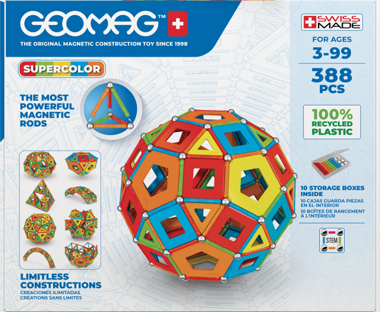Poza cu Geomag set magnetic388 piese Classic Panels RE Supercolor Masterbox, 193