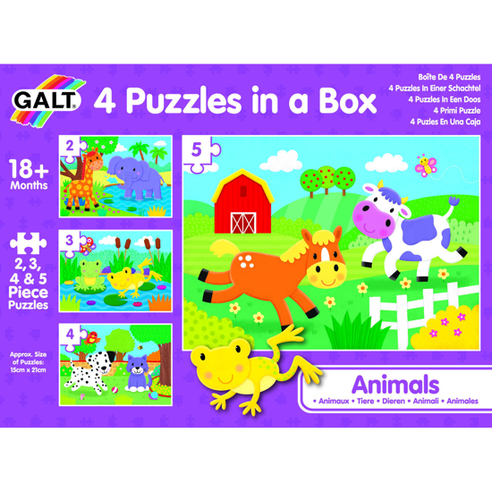Poza cu Set 4 puzzle-uri, Animalute, 2, 3, 4, 5 piese Galt