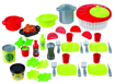 Poza cu Set de vase cu salată,model cu buline 100% Chef Écoiffier, oale și alimente și 43 de accesorii, 2521