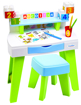 Poza cu Masa pentru desenat si creatie My Very First Desk Maxi Abrick Ecoiffier cu scaunel si carti de colorat, 7851