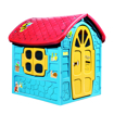 Poza cu Casuta de joaca de exterior mare pentru copii Dohany, Albastra cu acoperis rosu, 5075K, 120x113x111 cm