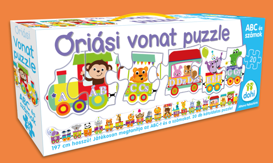 Poza cu Puzzle urias trenulet, numere si alfabet limba maghiara, Dohany 810