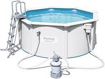 Снимка на Set piscina cu perete din otel Bestway Hydrium™ cu sistem de filtrare cu nisip, 300 x 120 cm, gri granit, rotund, 56566