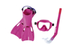 Poza cu Set de scufundare pentru copii Bestway cu masca de scufundari, tub de respiratie si labe de inot, roz