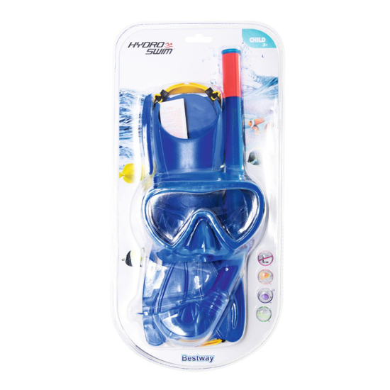 Poza cu Set de scufundare pentru copii Bestway cu masca de scufundari, tub de respiratie si labe de inot, albastru