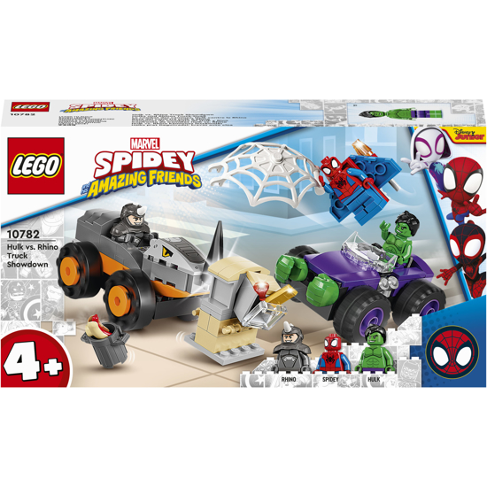 Poza cu LEGO® Super Heroes - Spidey si prietenii lui uimitori Confruntarea dintre Hulk si Masina Rinocer 10782, 110 piese