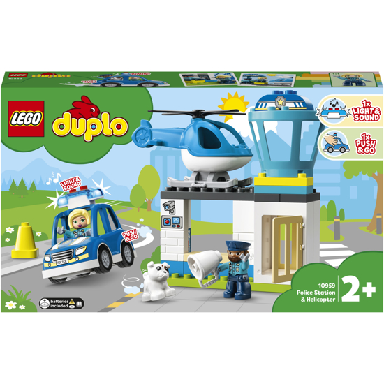 Poza cu LEGO® DUPLO® - Sectie de politie si elicopter pentru salvare 10959, 40 piese