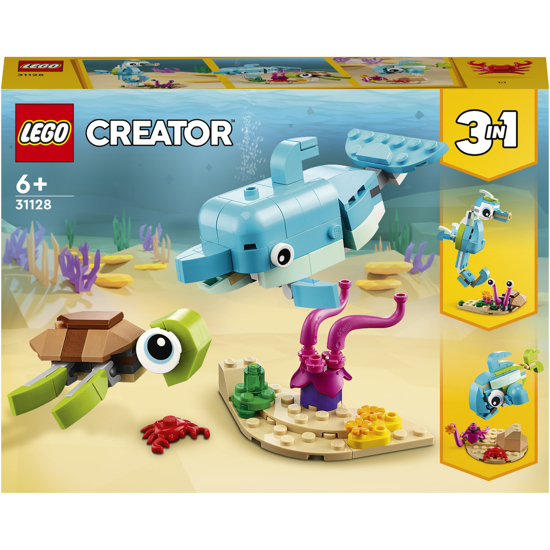 Poza cu LEGO® Creator 3 in 1 - Delfin si broasca testoasa 31128, 137 piese