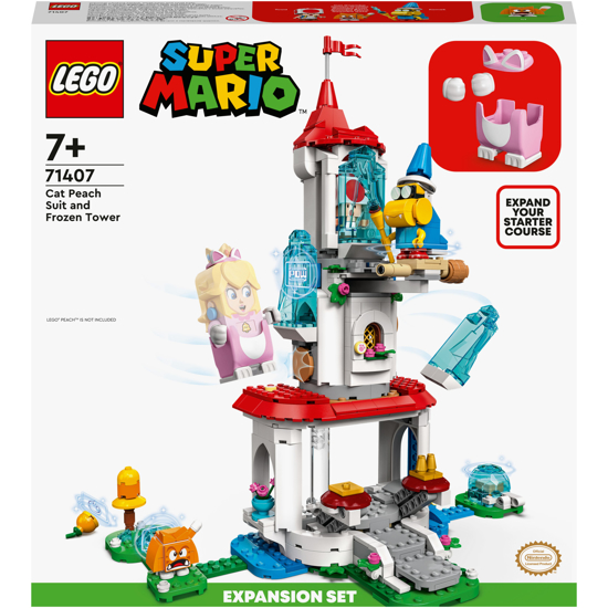 Poza cu LEGO® Super Mario™ - Set de extindere - Costum de pisica pentru Peach si Turn inghetat 71407, 494 piese