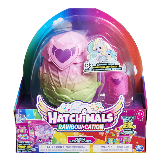 Poza cu Set de joaca Hatchimals Rainbowcation roz-mov cu figurie CollEGGtibles, SPM 20137495M