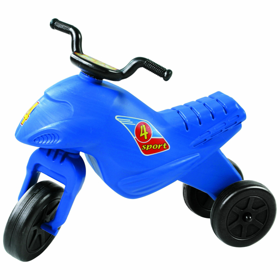Poza cu Motocicleta copii cu trei roti fara pedale mare culoarea albastru inchis
