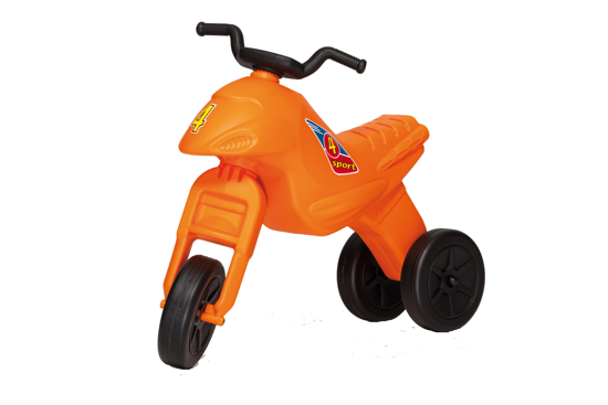 Poza cu Motocicleta copii cu trei roti fara pedale mare culoarea portocaliu