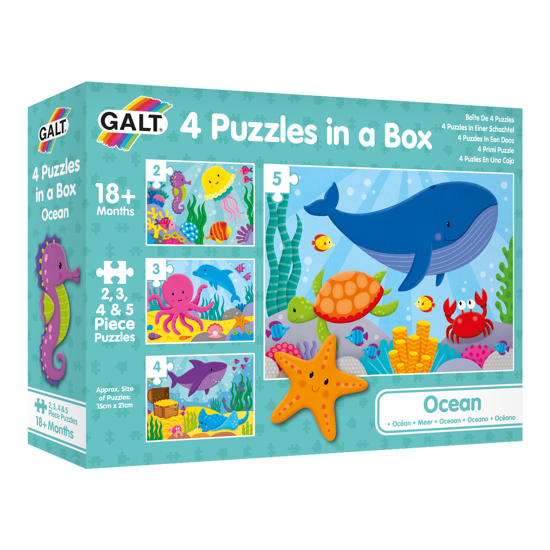 Poza cu Set puzzle 4 in 1 Galt, Ocean, 2,3,4,5 piese, 1005452