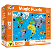 Poza cu Magic puzzle Galt, harta lumii cu animale, 1005464