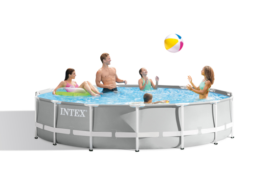 Poza cu Set piscina cu cadru metal Intex, pompa, scara, covor protectie si prelata incluse, 4.57m x 1.07m, IX26724