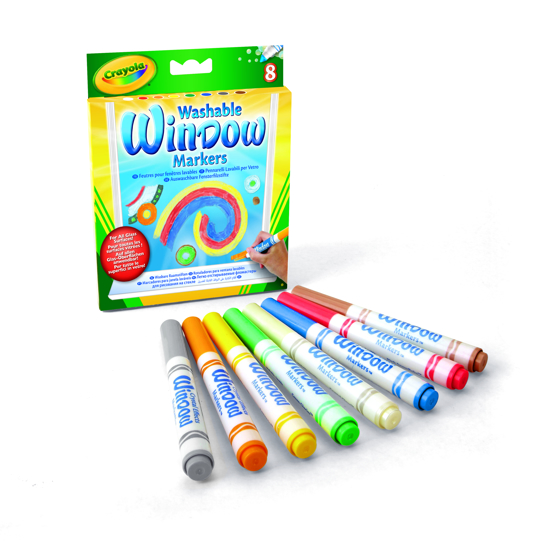 Poza cu Set 8 markere lavabile pentru ferestre, Crayola CRY58-8165