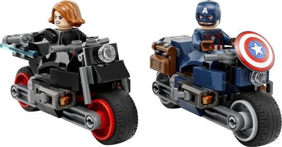 Poza cu LEGO Marvel, Motocicletele lui Black Widow si Captain America, 76260