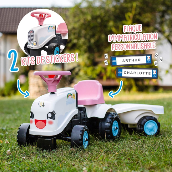 Poza cu Tractor pentru copii cu remorca, roz, FK 206B