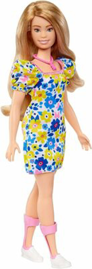 Poza cu Papusa Barbie Fashionistas, cu sindromul Down si rochie inflorata, 27 cm