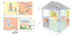 Poza cu Casuta de joaca Mochtoys Smart House culori pastel, 115 x 106 x 128 cm, 12796