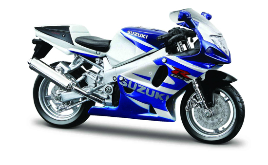 Poza cu Macheta Motocicleta Bburago 1:18 Suzuki GSX-R750 Alb/Albastru, BB51030-51008
