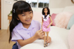 Poza cu Papusa Mattel Barbie Fashionistas cu Par Negru si Rochita in Carouri 30 cm, MTFBR37/HJT06