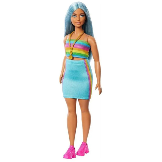Poza cu Papusa Mattel Barbie Fashionistas cu Par Albastru si Tinuta Sport 30 cm, MTFBR37/HRH16
