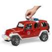 Poza cu Masinuta de Pompieri Bruder 1:16 Jeep Wrangler Unlimited Rubicon cu Figurina, BR02528