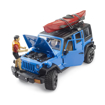 Poza cu Masinuta Bruder Jeep Wrangler Rubicon Unlimited cu Caiac si Figurina, BR02529