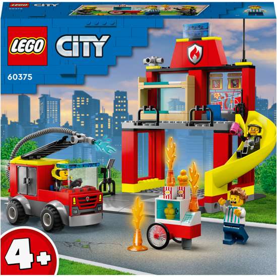 Poza cu LEGO® City - Remiza si Masina de Pompieri 60375, 153 piese